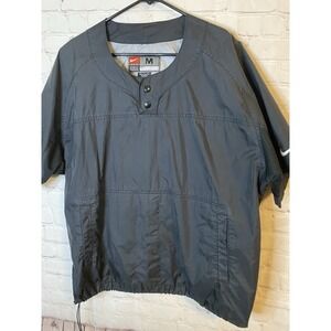 Nike Golf Windbreaker Men's Medium Black Short Sleeve Button Pullover Jacket